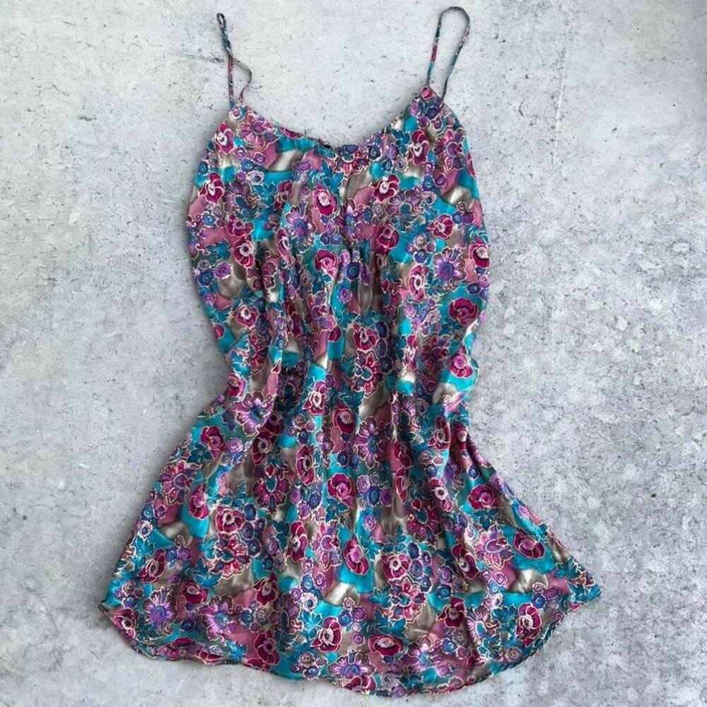Vintage Victoria's Secret Gold Label Silk Slip Lingerie Babydoll Dress Large